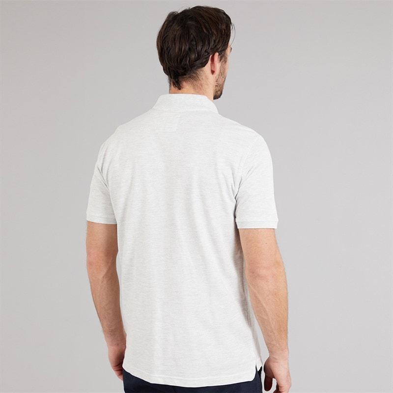 Crew Clothing Mens Melbury Solid Polo Shirt Grey Marl - Image 2