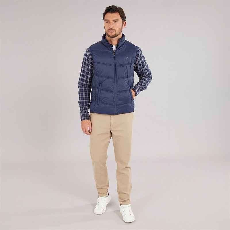 Crew Clothing Mens Lightweight Gilet Navy - Image 5