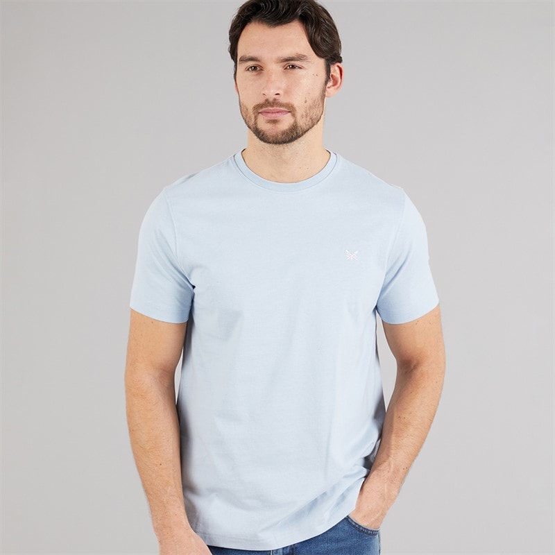 Crew Clothing Mens Round Neck T-Shirt Classic Blue - Image 1