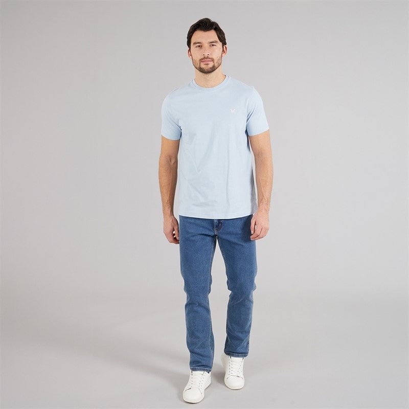 Crew Clothing Mens Round Neck T-Shirt Classic Blue - Image 4