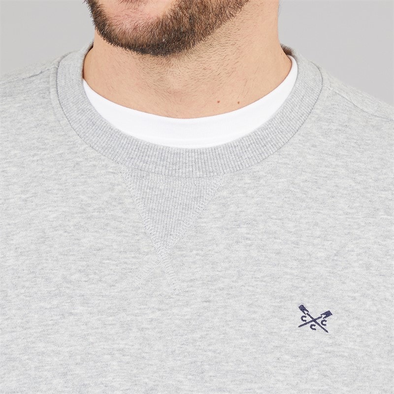 Crew Clothing Mens Crew Neck Sweatshirt Grey Marl - Image 3