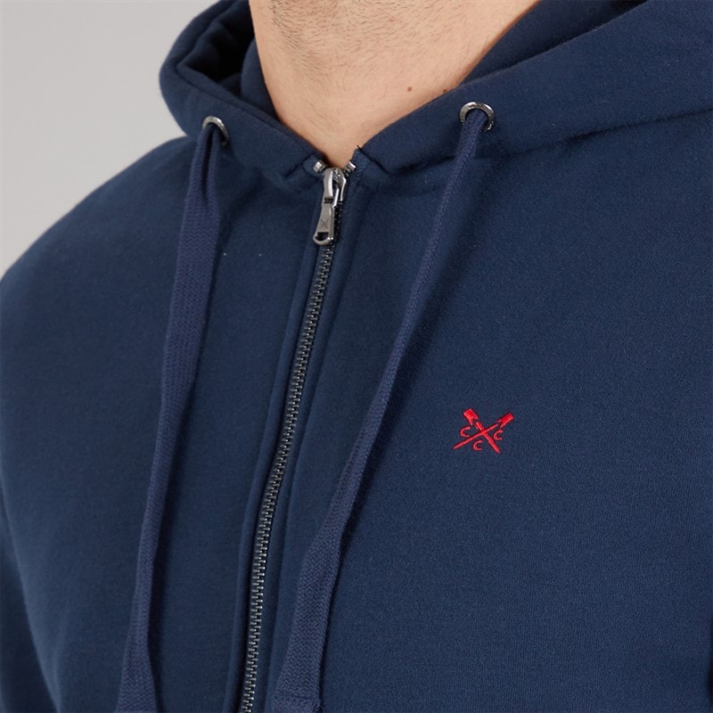 Crew Clothing Mens Zip Through Hoodie Navy - Image 3