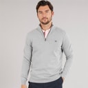 Crew Clothing Mens 1/2 Zip Neck Jumper Grey Marl