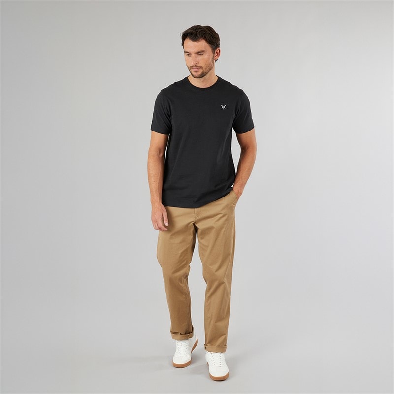 Crew Clothing Mens Round Neck T-Shirt Black - Image 4