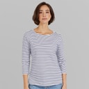 Crew Clothing Womens Breton Long Sleeve Top White/Navy