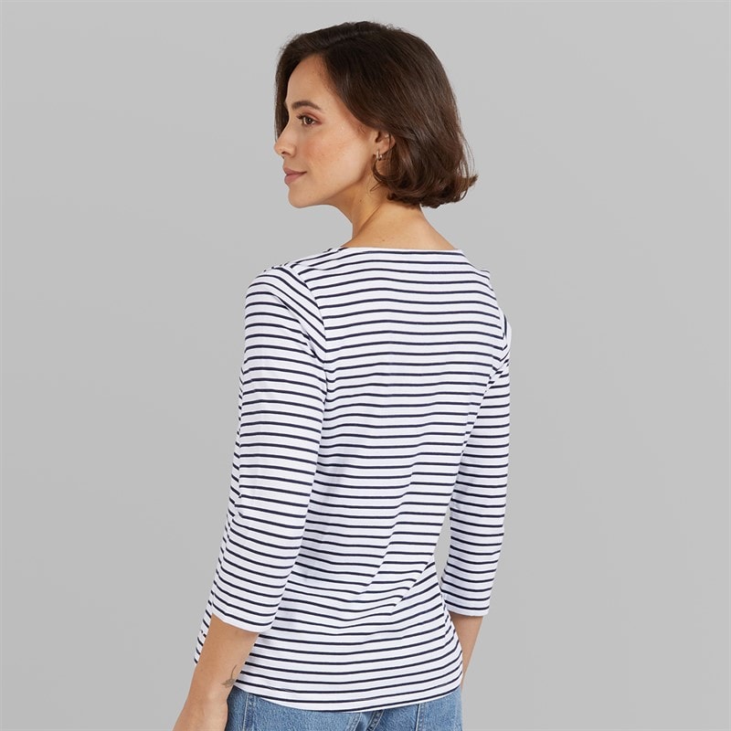 Crew Clothing Womens Breton Long Sleeve Top White/Navy - Image 2