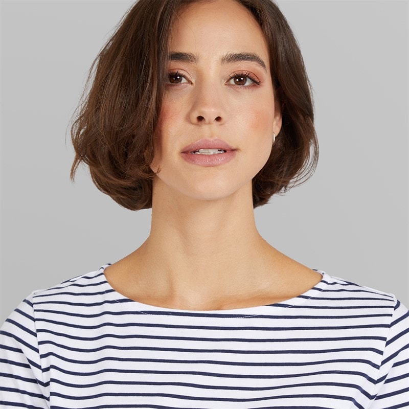 Crew Clothing Womens Breton Long Sleeve Top White/Navy - Image 5