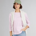 Crew Clothing Womens Breton Long Sleeve T-Shirt Wild Rose White