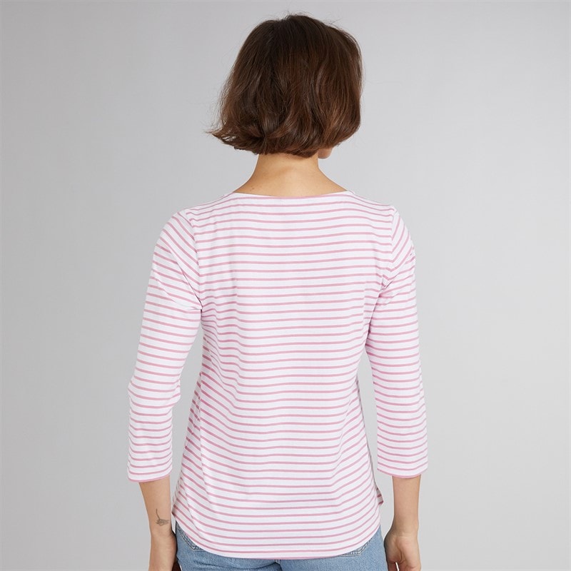 Crew Clothing Womens Breton Long Sleeve T-Shirt Wild Rose White - Image 2