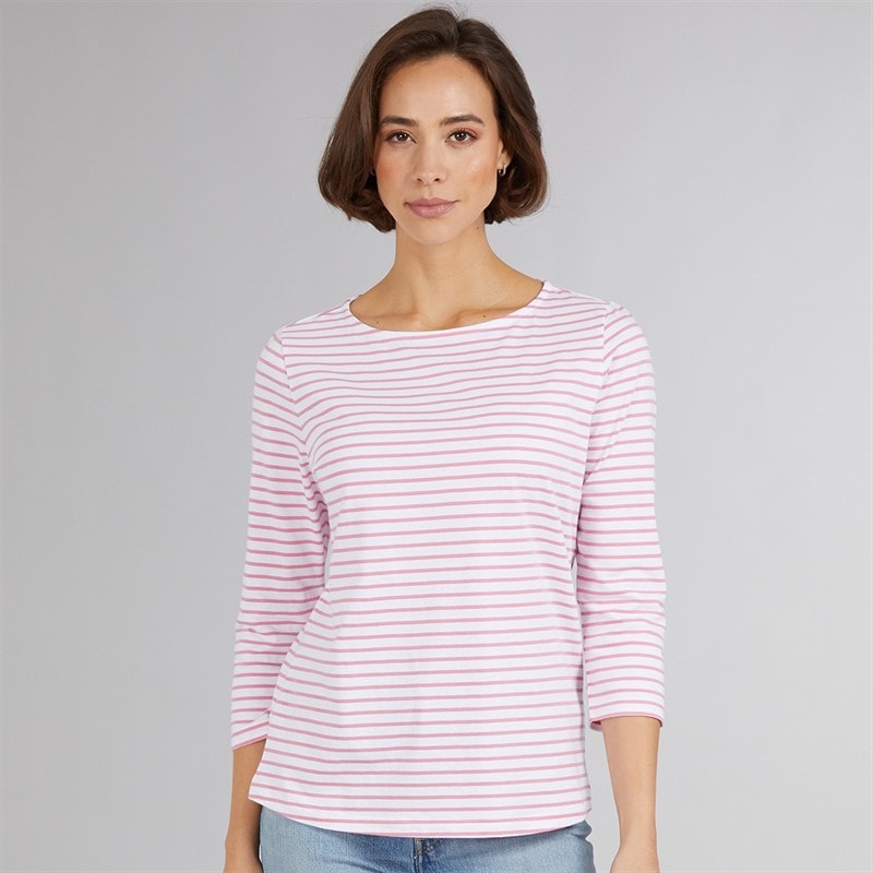 Crew Clothing Womens Breton Long Sleeve T-Shirt Wild Rose White - Image 3