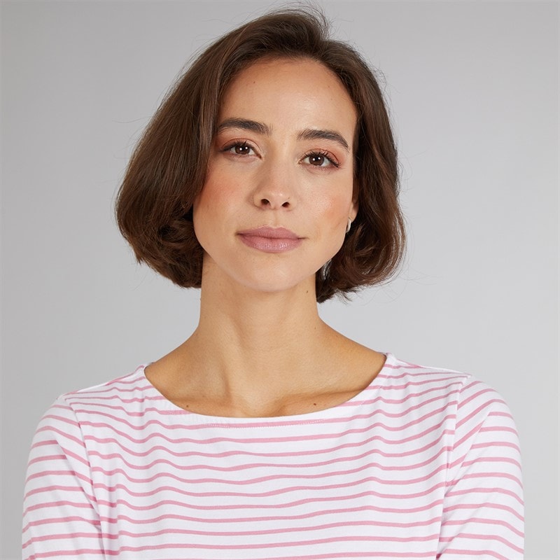 Crew Clothing Womens Breton Long Sleeve T-Shirt Wild Rose White - Image 5