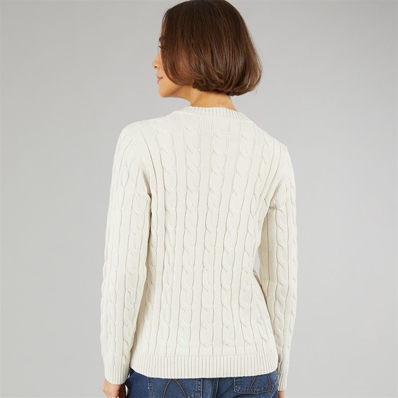 Crew Clothing Womens Chunky Cable Knit Jumper Sand - Image 2