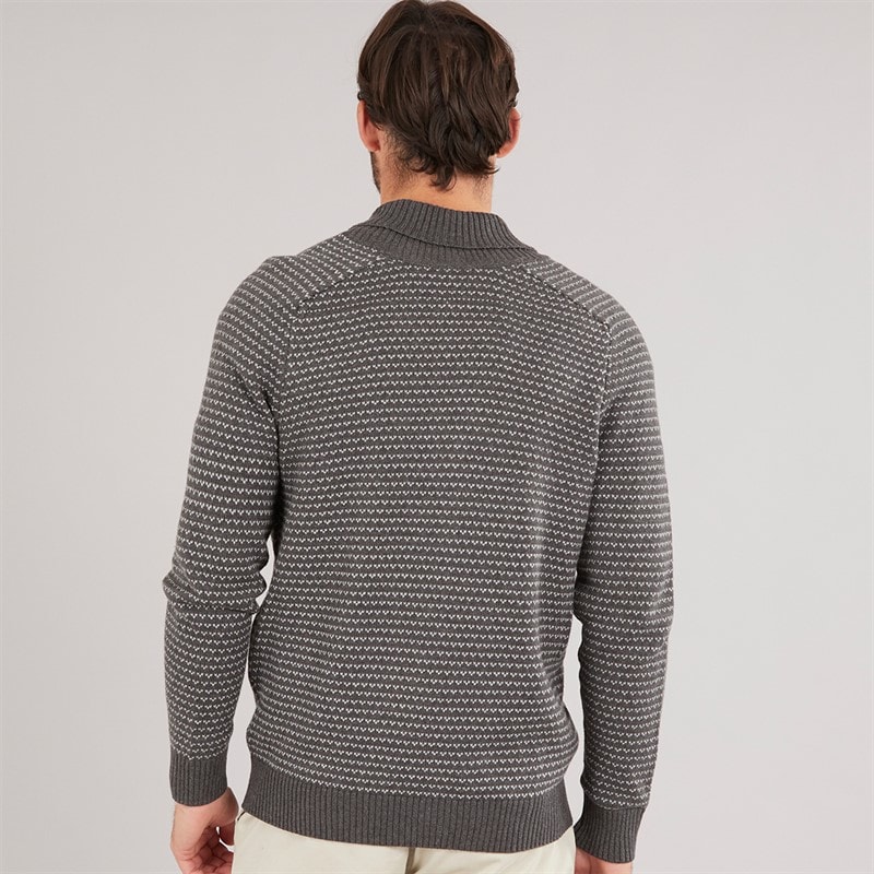 Crew Clothing Mens Shawl Neck Cardigan Charcoal Marl/Grey Marl - Image 2