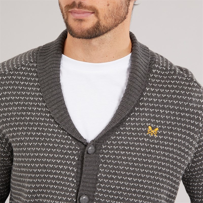 Crew Clothing Mens Shawl Neck Cardigan Charcoal Marl/Grey Marl - Image 3