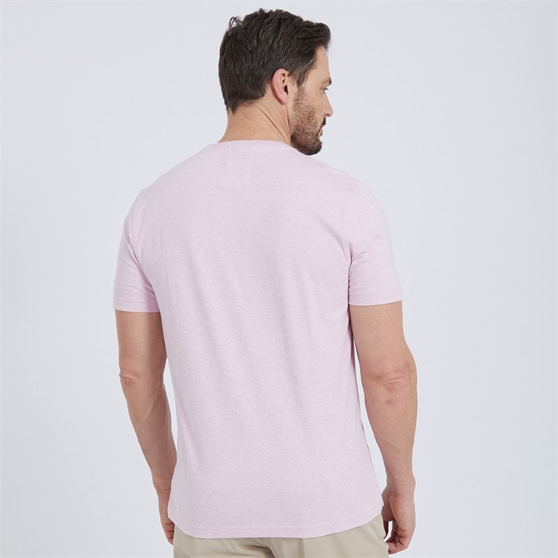 Crew Clothing Mens Round Neck T-Shirt Pink Lady Marl - Image 2