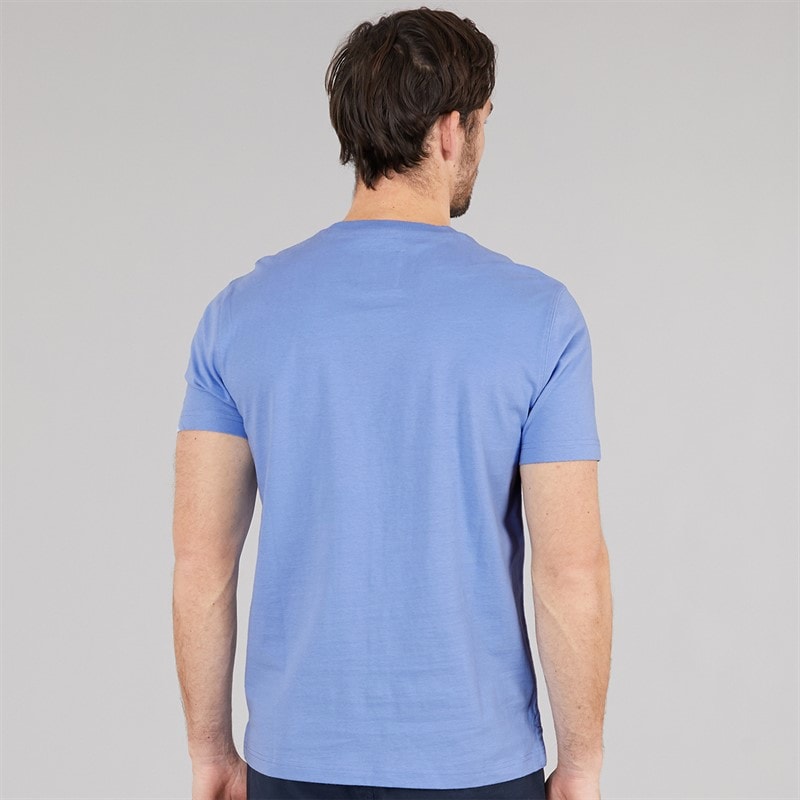 Crew Clothing Mens Round Neck T-Shirt Cornflowerblue - Image 2