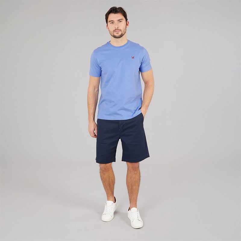 Crew Clothing Mens Round Neck T-Shirt Cornflowerblue - Image 4