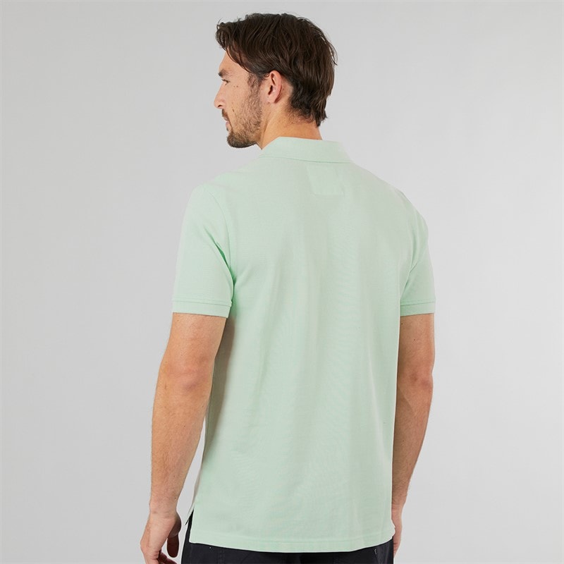 Crew Clothing Mens Melbury Solid Polo Shirt Mist Green - Image 2