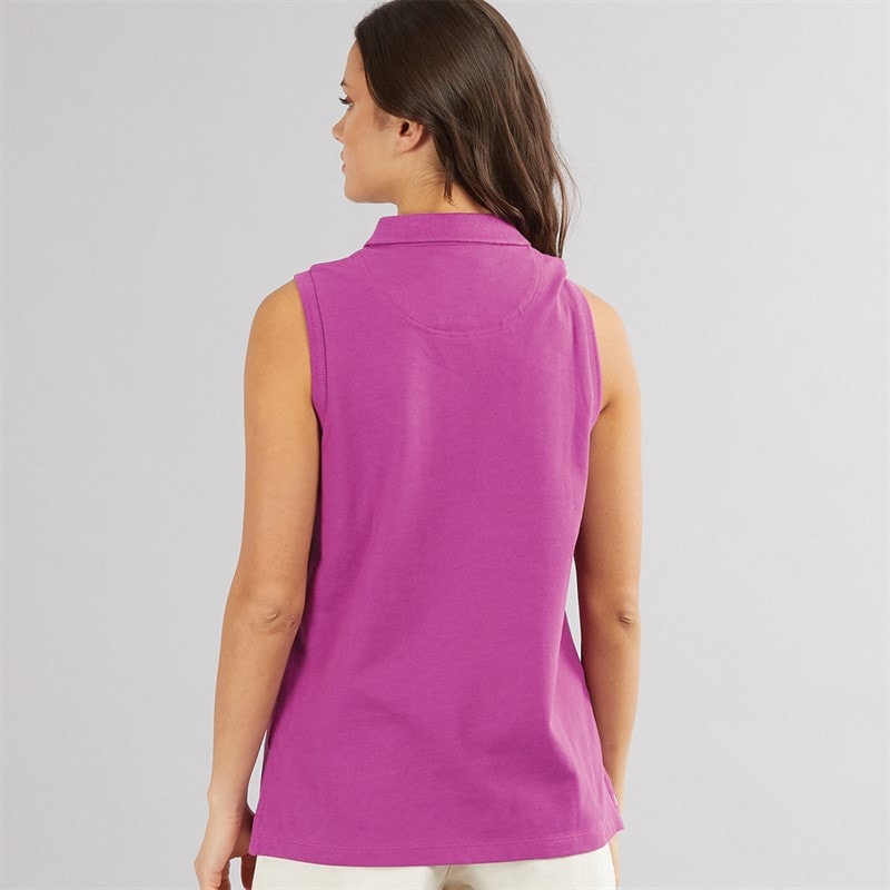 Crew Clothing Womens Sleeveless Polo Shirt Deep Orchid - Image 2