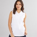 Crew Clothing Womens Sleeveless Polo Shirt Optic White