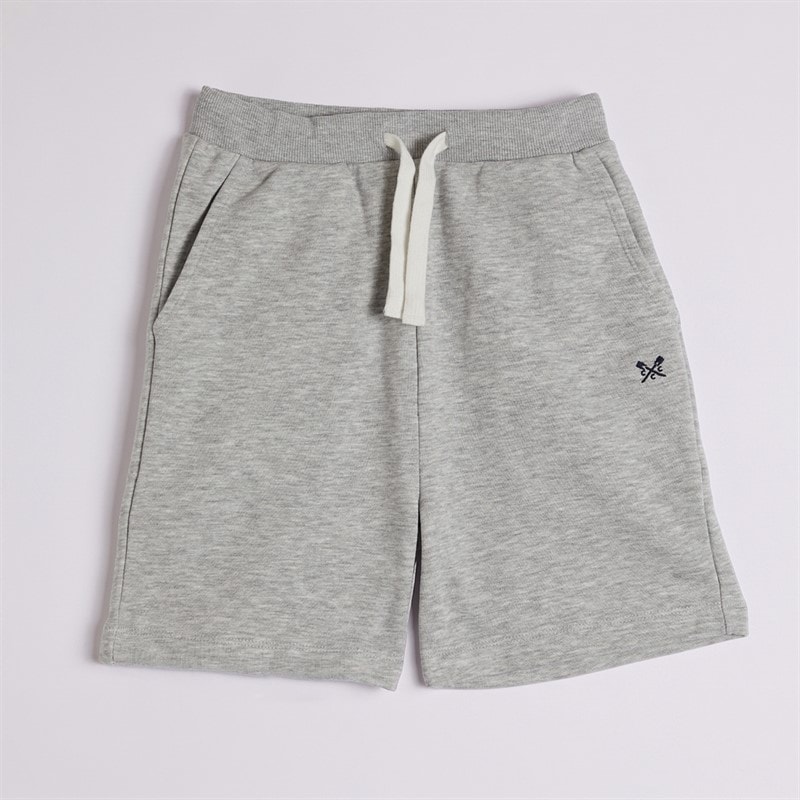 Crew Clothing Boys Two Pack Plain Jersey Shorts Grey Marl/Black Iris - Image 3
