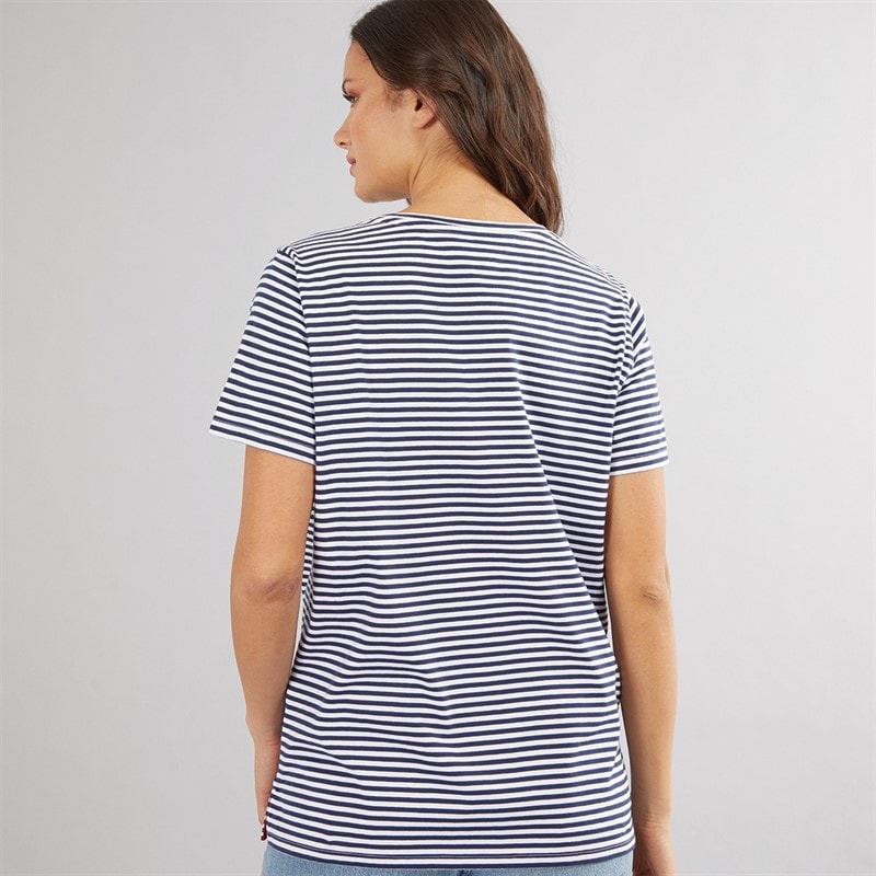 Crew Clothing Womens Flock Heart T-Shirt Navy/White - Image 2