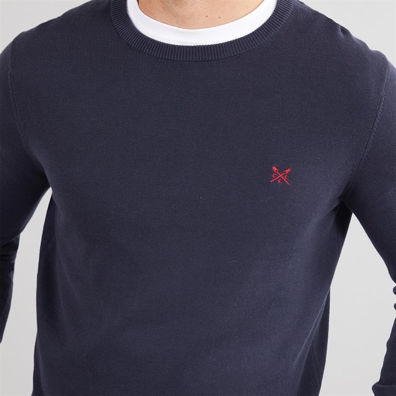 Crew Clothing Mens Crew Neck Jumper Heritage Dark Navy - Image 3