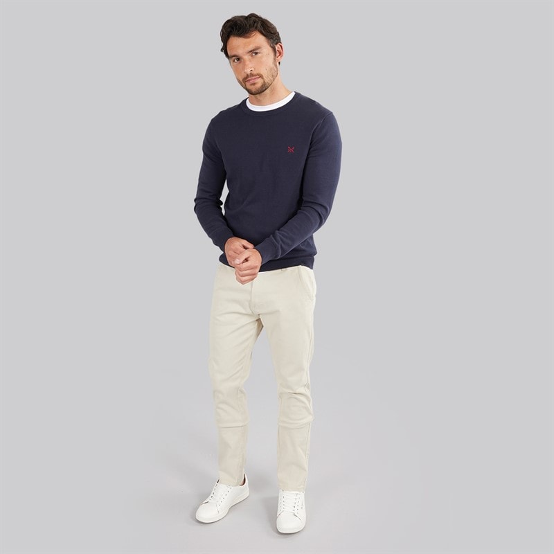Crew Clothing Mens Crew Neck Jumper Heritage Dark Navy - Image 4