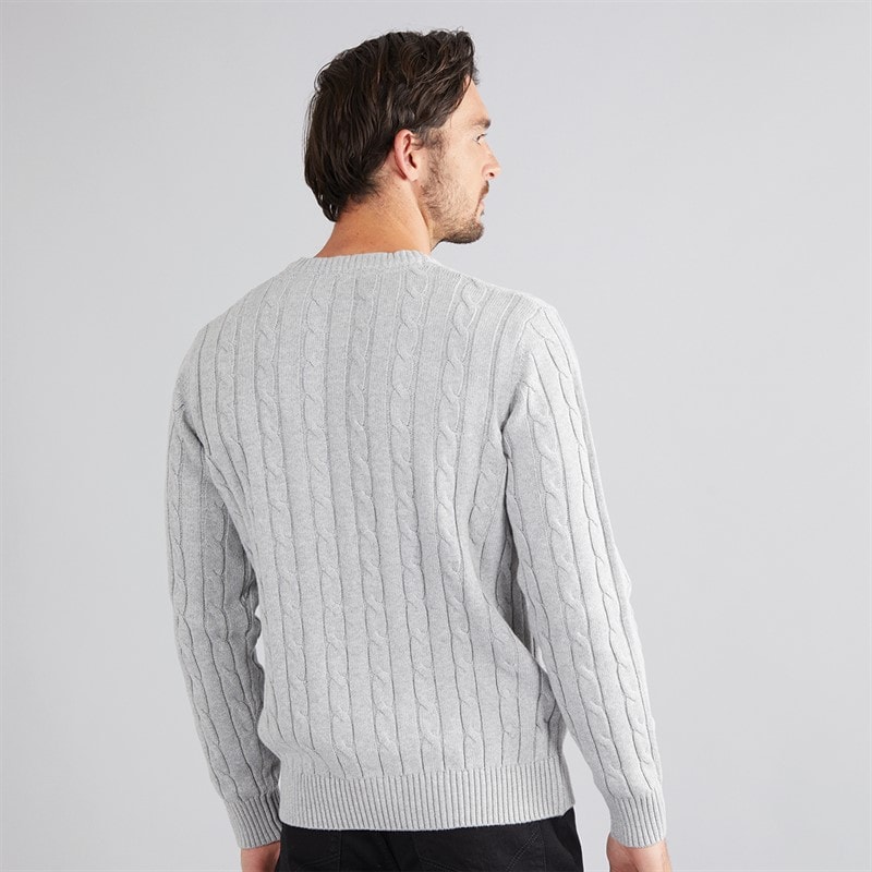Crew Clothing Mens Oarsmen Crew Neck Jumper Mid Grey Marl - Image 2