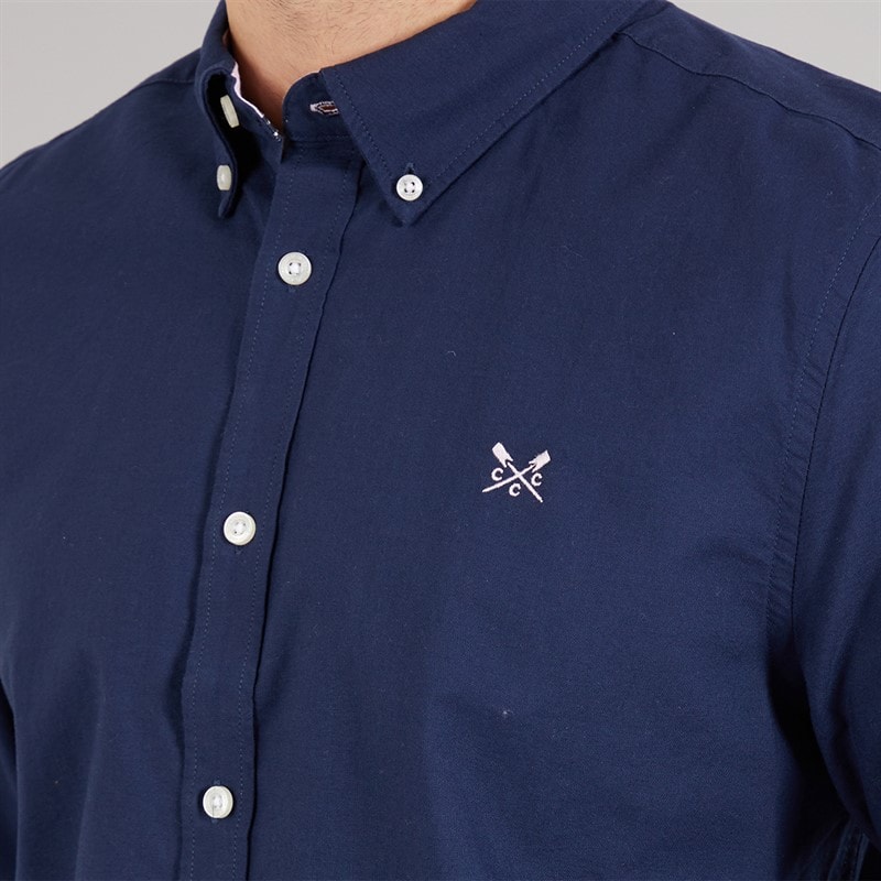 Crew Clothing Mens Classic Fit Oxford Shirt Navy - Image 3
