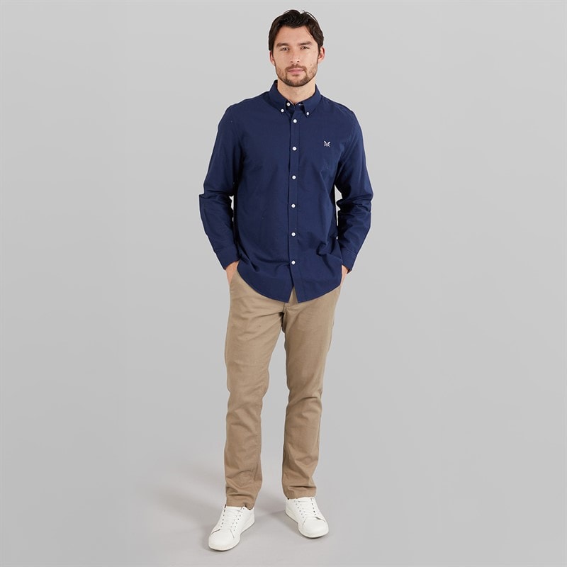 Crew Clothing Mens Classic Fit Oxford Shirt Navy - Image 4