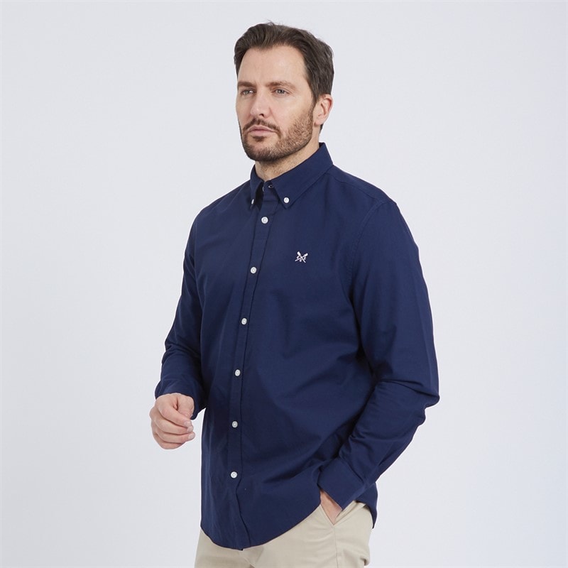 Crew Clothing Mens Classic Fit Oxford Shirt Navy - Image 5