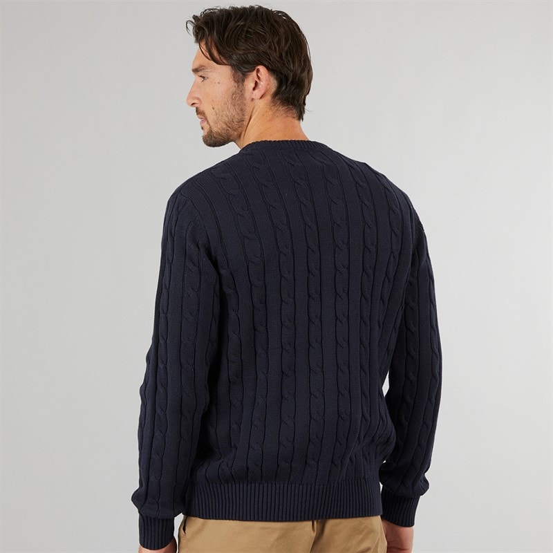 Crew Clothing Mens Oarsmen Crew Neck Jumper Heritage Dark Navy - Image 2