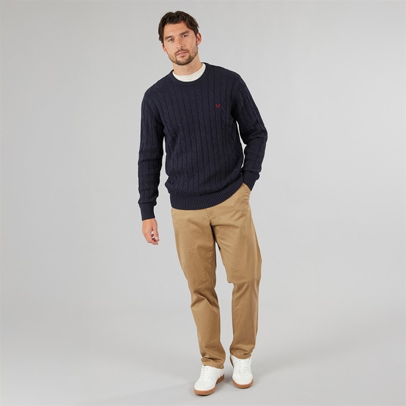 Crew Clothing Mens Oarsmen Crew Neck Jumper Heritage Dark Navy - Image 4