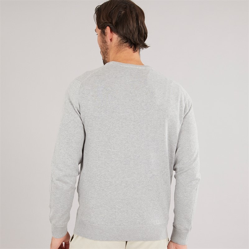 Crew Clothing Mens Crew Neck Jumper Mid Grey Marl - Image 2