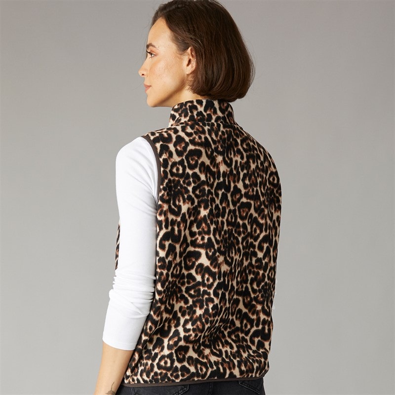 Crew Clothing Womens Printed Gilet Leopard Print - Image 2
