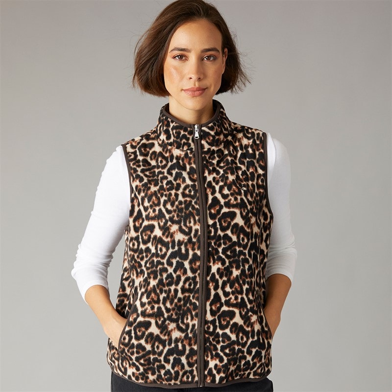 Crew Clothing Womens Printed Gilet Leopard Print - Image 3