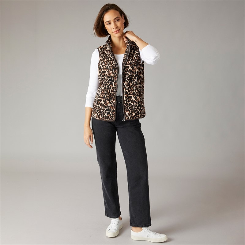 Crew Clothing Womens Printed Gilet Leopard Print - Image 4