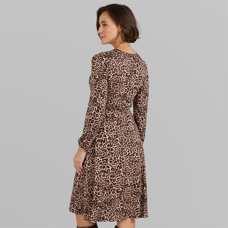 Crew Clothing Womens Printed Dress Leopard Print - Image 2