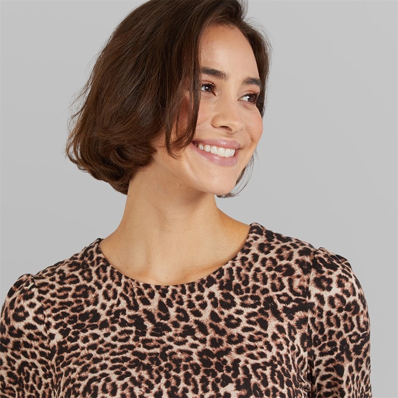 Crew Clothing Womens Printed Dress Leopard Print - Image 3