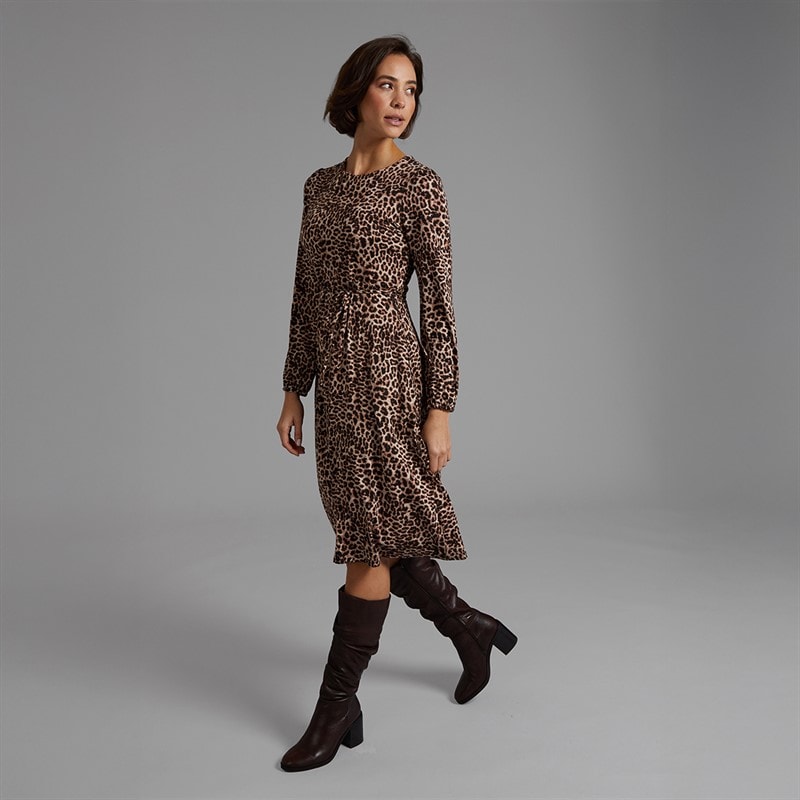 Crew Clothing Womens Printed Dress Leopard Print - Image 4