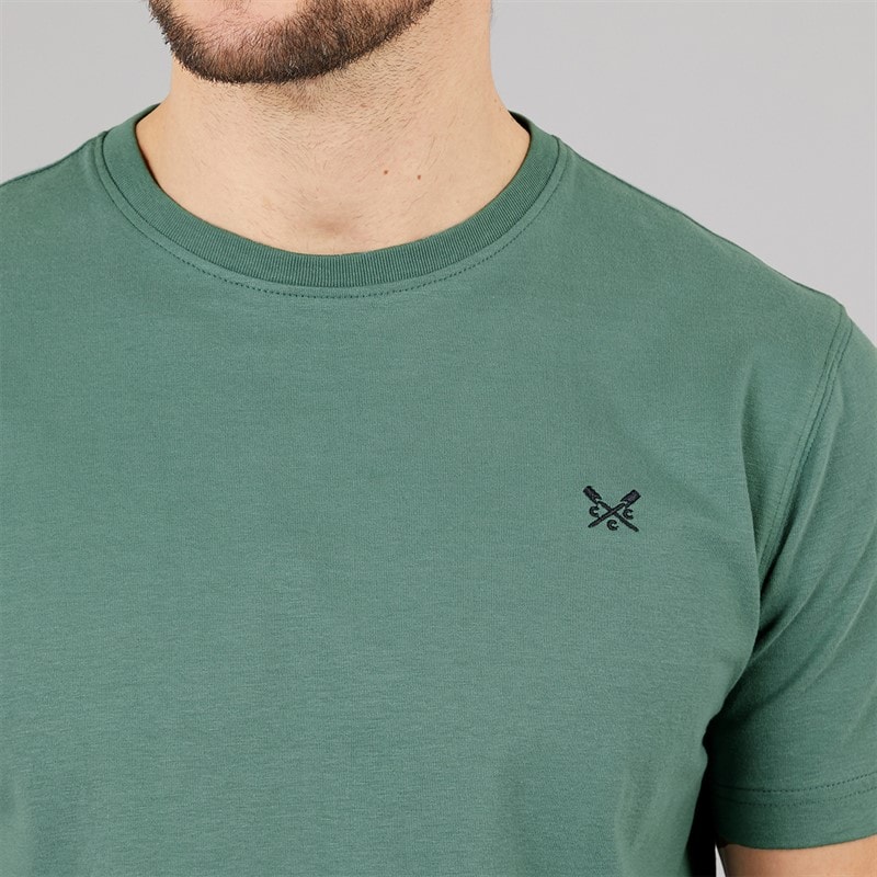 Crew Clothing Mens Round Neck T-shirt Sagebrush - Image 3