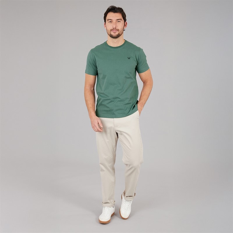 Crew Clothing Mens Round Neck T-shirt Sagebrush - Image 4