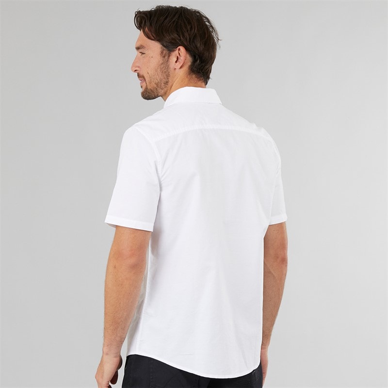 Crew Clothing Mens Short Sleeve Oxford Shirt Optic White - Image 2