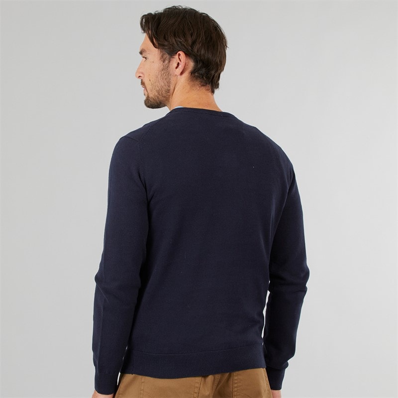Crew Clothing Mens V-Neck Cotton Jumper Heritage Dark Navy - Image 2