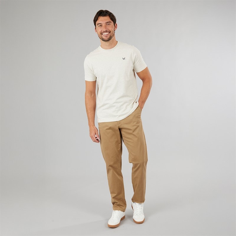 Crew Clothing Mens Round Neck T-Shirt Rainyday Marl - Image 3
