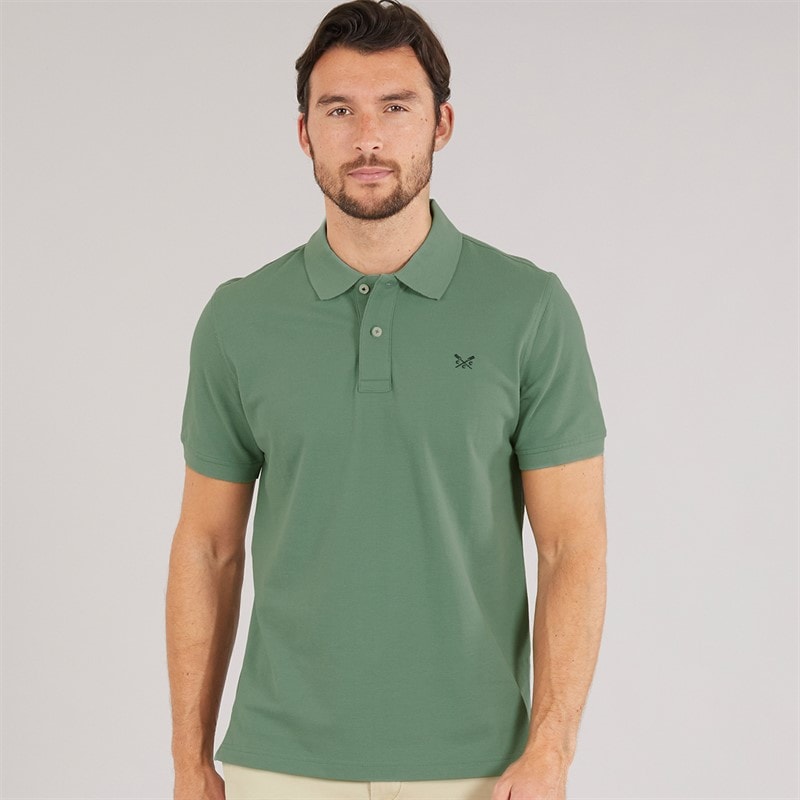 Crew Clothing Mens Melbury Polo Shirt Sagebrush - Image 1