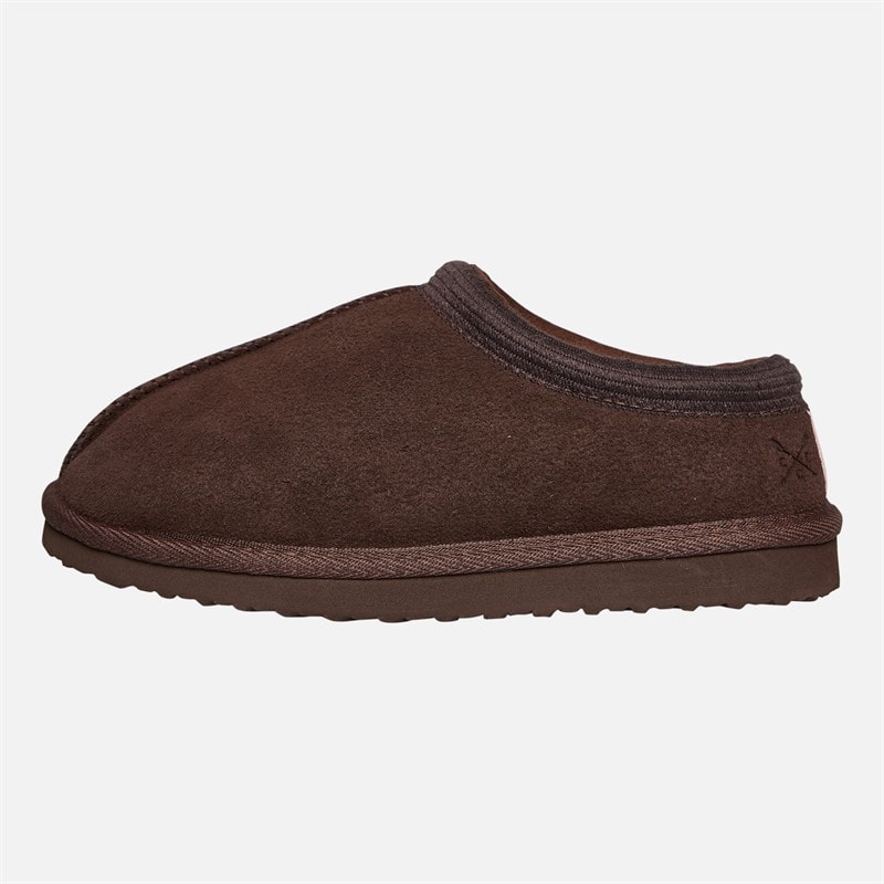 Crew Clothing Womens Suede Butt Seam Slippers Light Taupe - Image 2