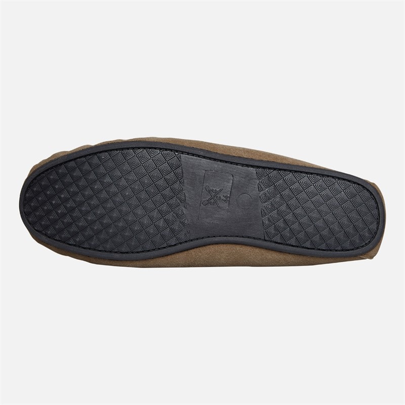 Crew Clothing Mens Lace Moccasin Suede Slippers Heritage Tan - Image 3