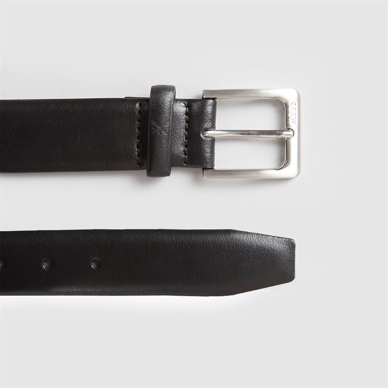 Crew Clothing Mens Leather Belt Black - Image 2